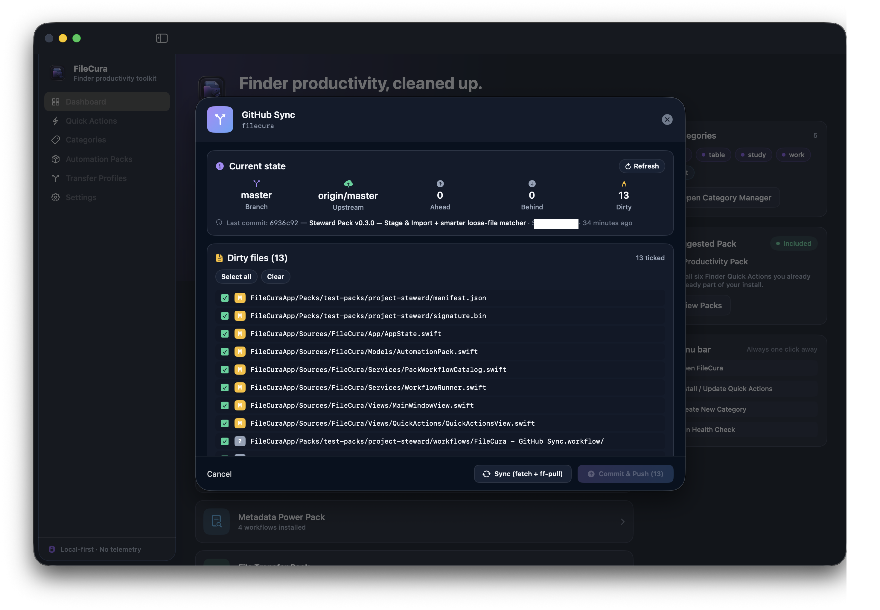 FileCura — Dashboard